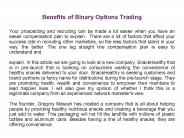 Benefits of Binary Options Trading