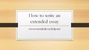 How to write an extended essay