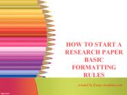How to start a research paper basic formatting