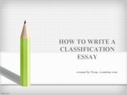 How to write a Classification Essay