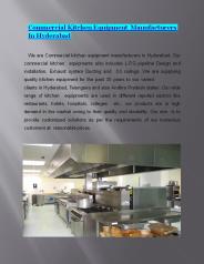 Commercial kitchen equipment manufacturers in Hyderabad.