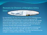 Reasons to Choose a Fiberglass Entry Door