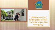 Rolling hills Estates property inspection