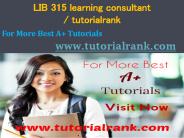 LIB 315 learning consultant - tutorialrank.com
