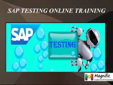 SAP TESTING online training in UK