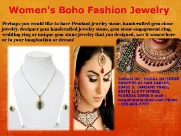 Womens Boho Fashion Jewelry