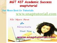 MGT 437 Academic Success-snaptutorial.com
