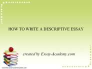 How to write a descriptive essay