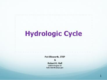 Hydrologic Cycle
