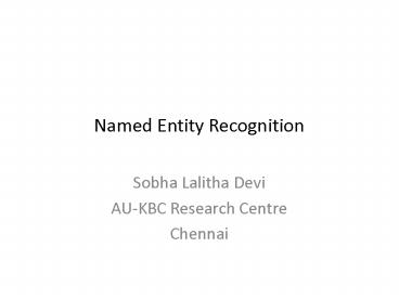 Named Entity Recognition