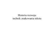 Historia rozwoju technik znakowania tekstu