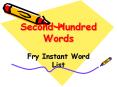 Second Hundred Words PowerPoint PPT Presentation