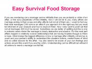 Easy Survival Food Storage