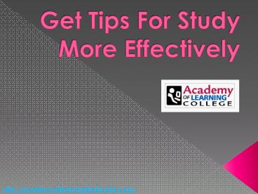 Get Tips For Study More Effectively