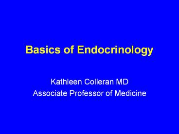 Basics of Endocrinology