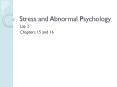 Stress and Abnormal Psychology PowerPoint PPT Presentation