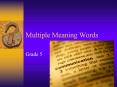 Multiple Meaning Words PowerPoint PPT Presentation