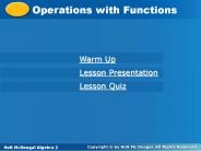 Operations with Functions