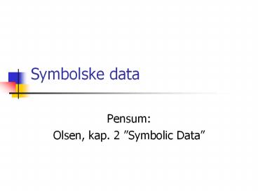 Symbolske data