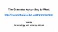 The Grammar According to West http://www.math.uiuc.edu/~west/grammar.html PowerPoint PPT Presentation