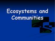 Ecosystems and Communities