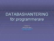 DATABASHANTERING f
