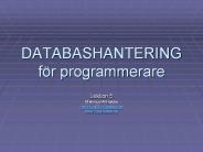 DATABASHANTERING f