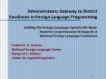 Administrators: Gateway to District Excellence in Foreign Language Programming Building the Foreign Language Capacity We Need:  Toward a Comprehensive Strategy for a  National Foreign Language Framework PowerPoint PPT Presentation