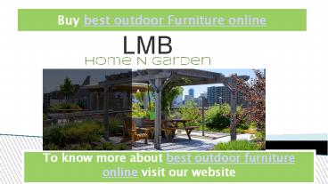 Best outdoor Furniture online