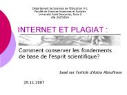 INTERNET ET PLAGIAT :