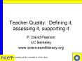 Teacher%20Quality:%20Defining%20it,%20assessing%20it,%20supporting%20it PowerPoint PPT Presentation