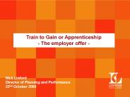 Train to Gain or Apprenticeship
