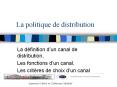 La politique de distribution PowerPoint PPT Presentation