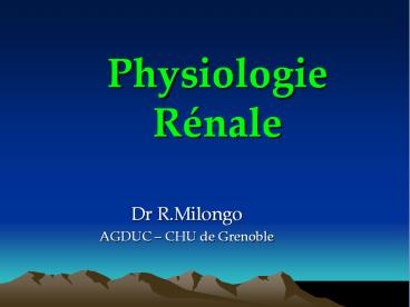 Physiologie R