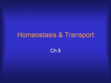 Homeostasis