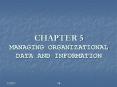 CHAPTER 5 MANAGING ORGANIZATIONAL DATA AND INFORMATION PowerPoint PPT Presentation