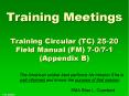 Training Meetings Training Circular (TC) 25-20 Field Manual (FM) 7-0/7-1 (Appendix B) PowerPoint PPT Presentation