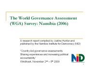 The World Governance Assessment (WGA) Survey: Namibia (2006)