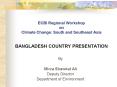 ECBI Regional Workshop on Climate Change: South and Southeast Asia  BANGLADESH COUNTRY PRESENTATION PowerPoint PPT Presentation