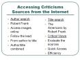 Accessing Criticisms Sources from the Internet PowerPoint PPT Presentation