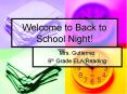 Welcome to Back to School Night! PowerPoint PPT Presentation