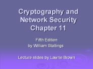 Cryptography and Network Security Chapter 11