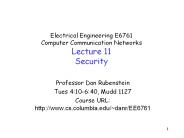 Electrical Engineering E6761 Computer Communication Networks Lecture 11 Security