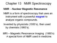 Chapter 13  NMR Spectroscopy