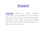 Good Blogging Site Knewpick