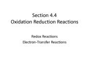 Section 4.4 Oxidation Reduction Reactions