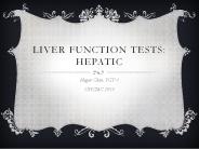 Liver function tests: Hepatic