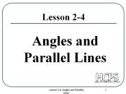 Angles and Parallel Lines