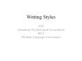 Writing Styles PowerPoint PPT Presentation