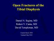 Open Fractures of the Tibial Diaphysis